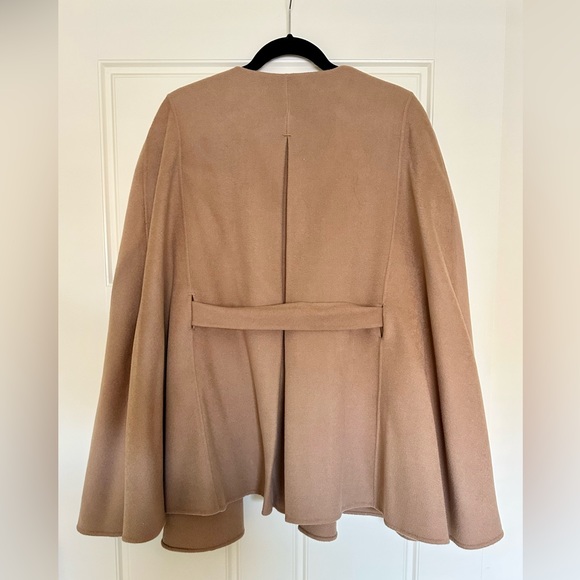 LINE 100% Wool Belted Capes Coat Tan Neutral S - Picture 7 of 8